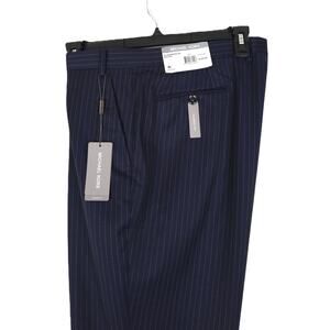 Michael Kors Men's Classic-Fit Stretch Wool Suit Pants Navy Pinstripe 42x32 NWT